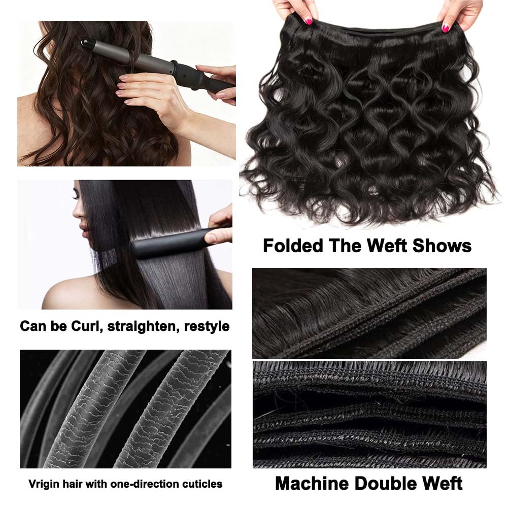 VBOKYD body wave bundles 22-inch on model with full body and shine