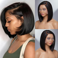 VCVVCV Bob Wig 13x6 HD lace front side part showcases natural look for everyday wear