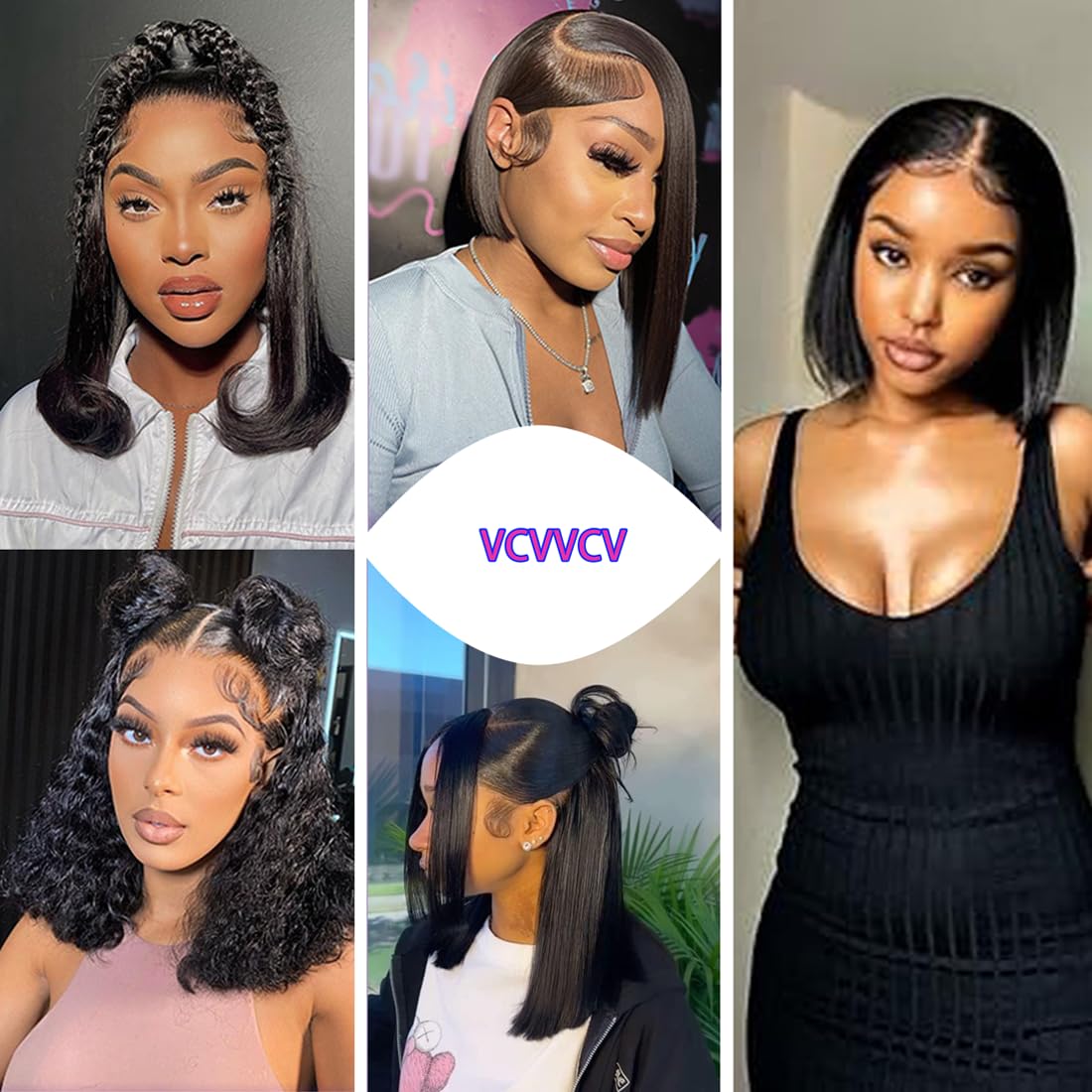 VCVVCV Bob Wig bleached knots provide natural transparency without visible edges