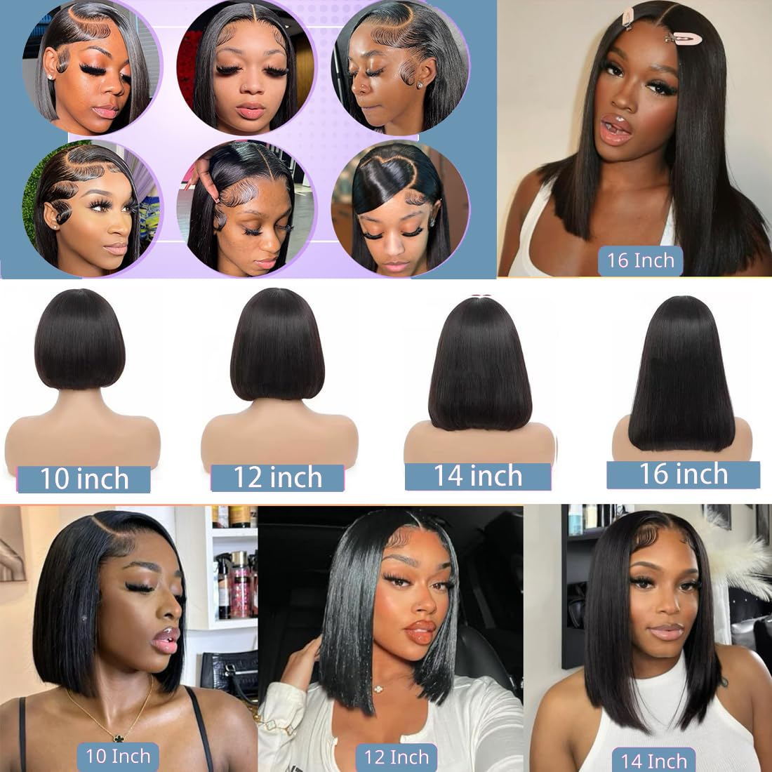 VCVVCV Bob Wig bleach-ready hair blends well after dyeing for custom color