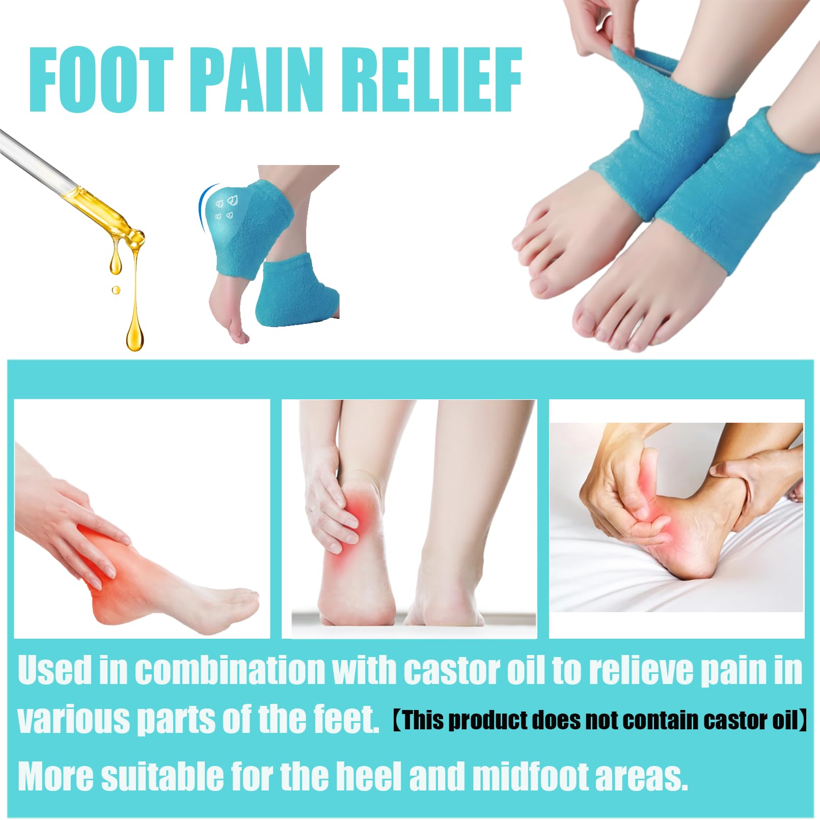 VDFZHL moisturizing heel socks in blue for deep hydration.