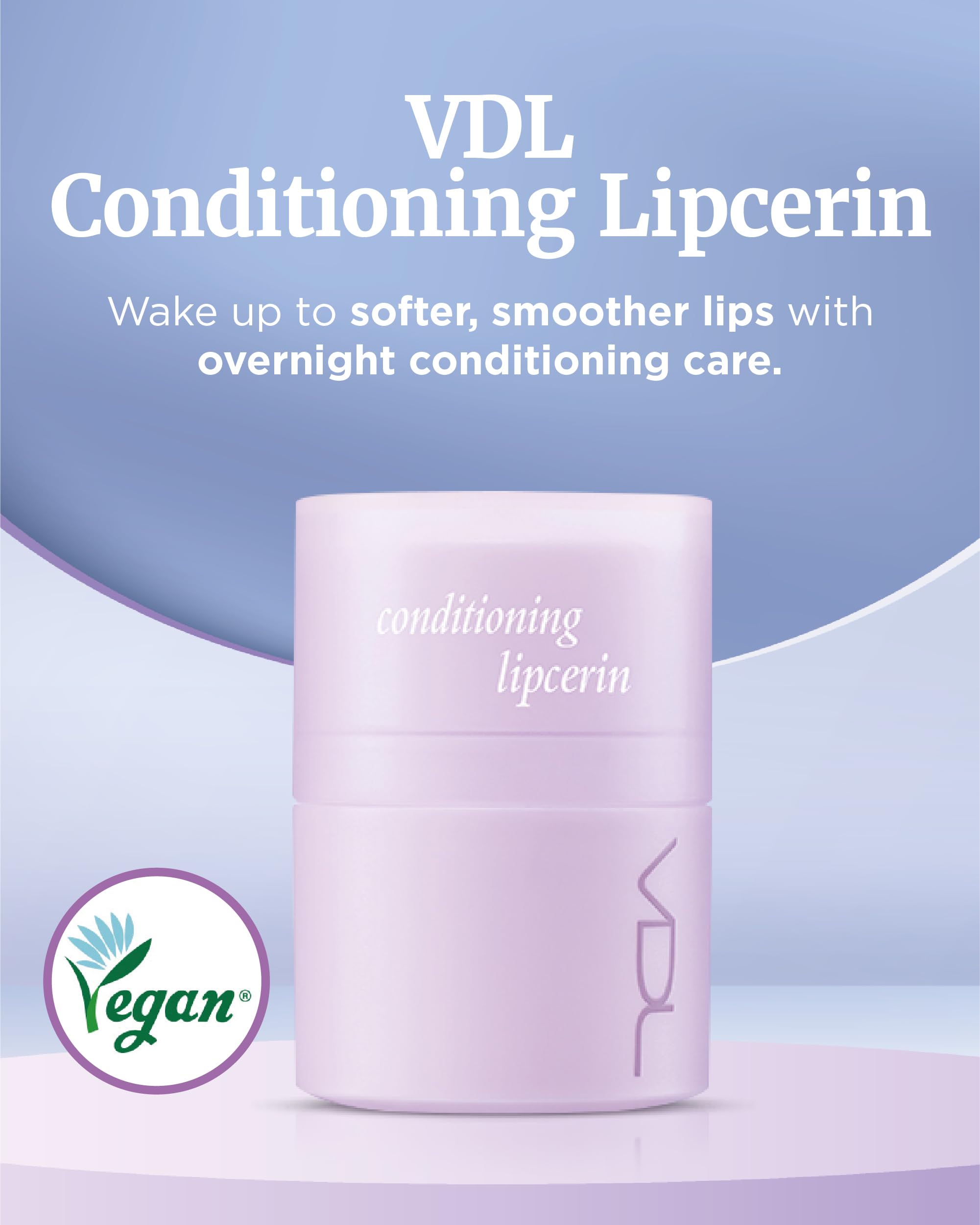 VDL Lipcerin mallow leaf jar shows conditioning care with a glossy finish.