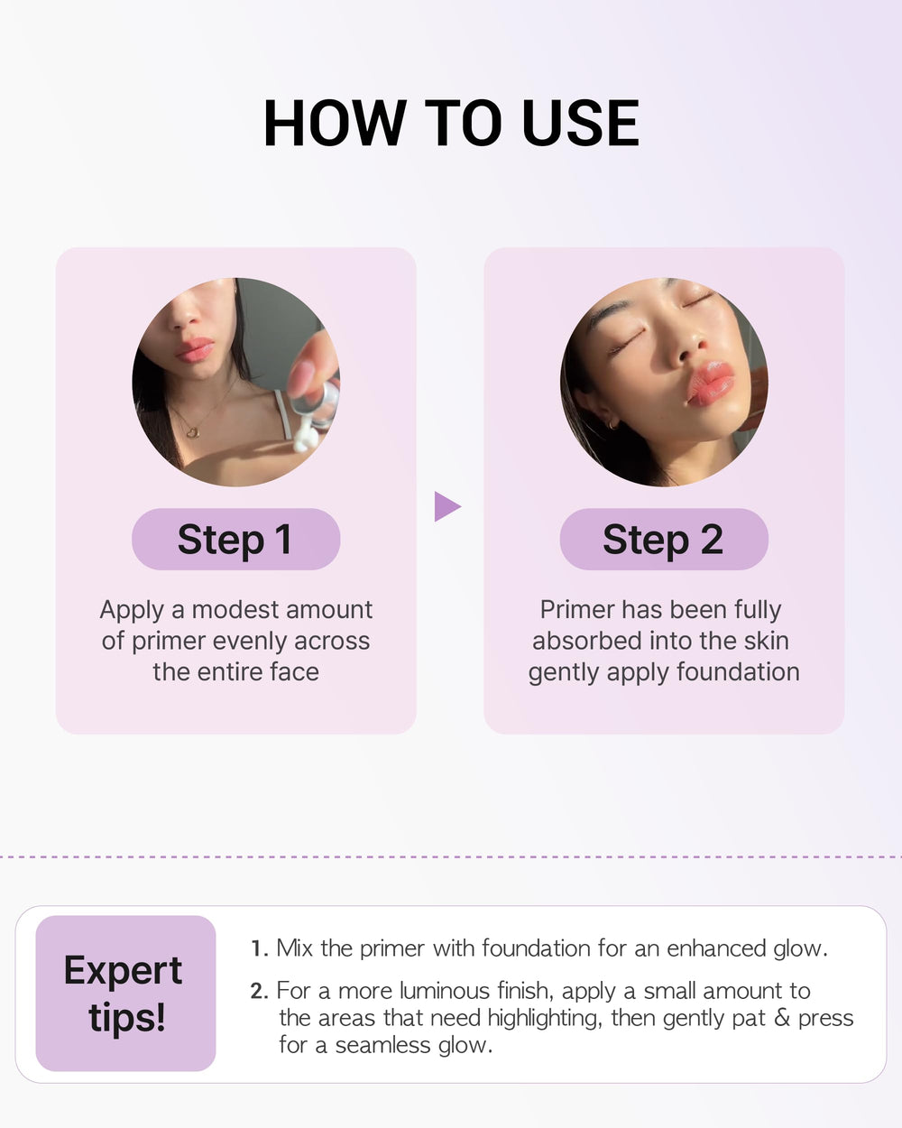 VDL Lumilayer Primer creates a sculpted, dimensional highlight on cheeks
