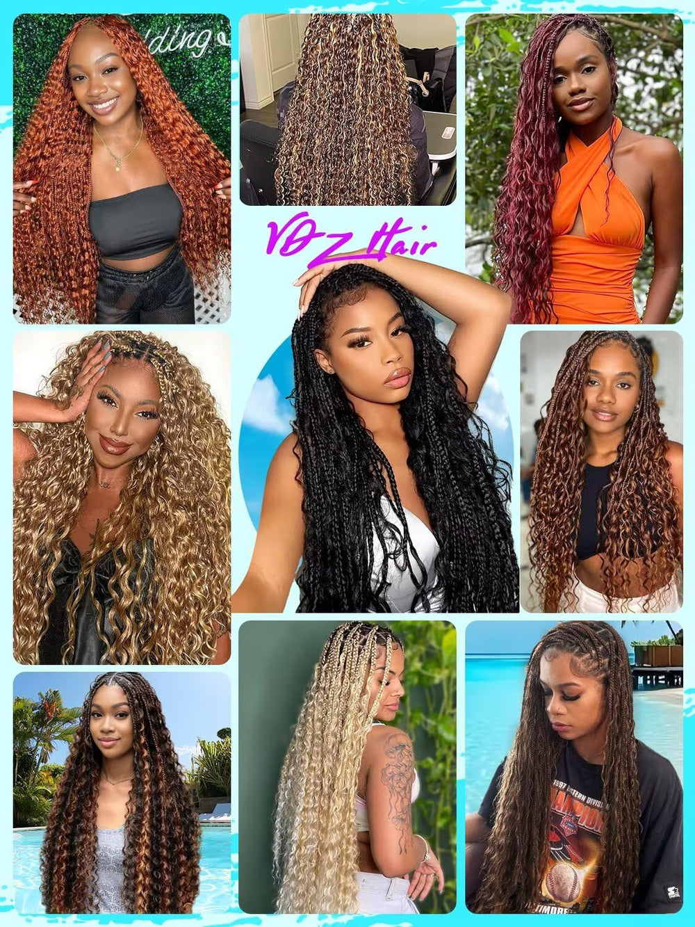 VDZ bohemian crochet braids bulk hair suitable for creative updos