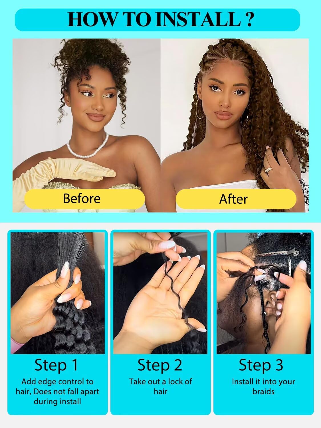 VDZ knotless boho braids bulk hair ready for voluminous styles
