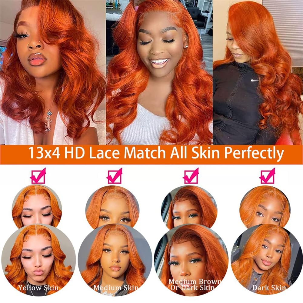 Veally Ginger Orange 26-inch length for dramatic volume