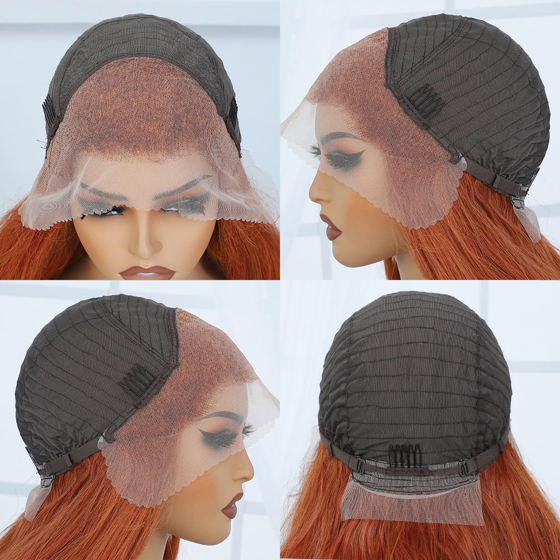 Veally Ginger Orange glueless cap demonstrates quick wear