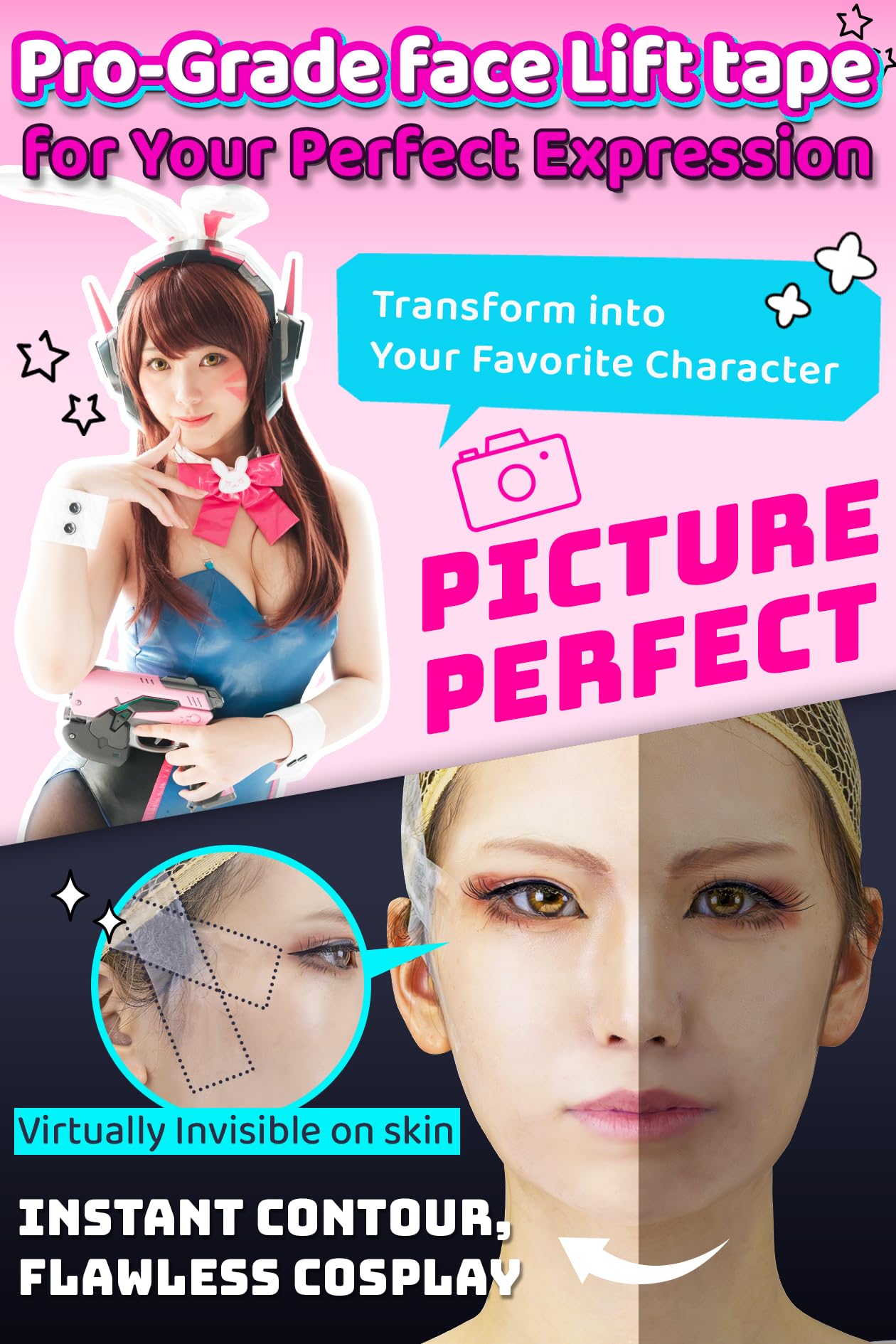 Vectill Cosplay Face Lift Up Tape ultra-thin finish close-up