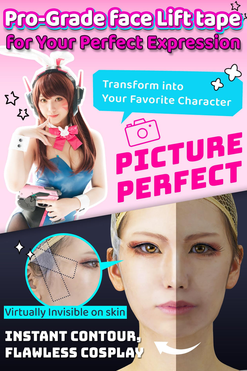 Vectill Cosplay Face Lift Up Tape ultra-thin finish close-up