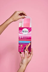 Veet hands rubbing wax strip application demonstrates easy warmth and use