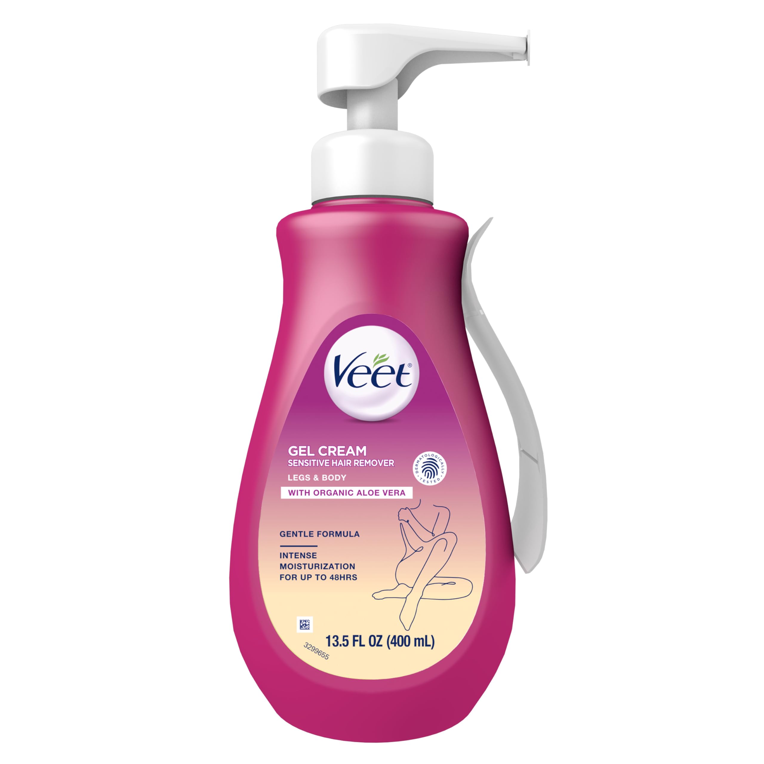Veet bottle on bathroom counter in lifestyle scene promoting at-home convenience