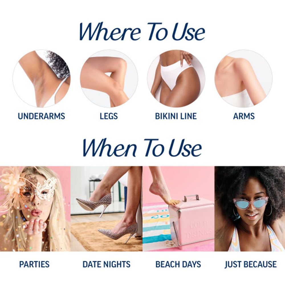 Veet perfect finish wipes image demonstrates residue-free clean-up after waxing.