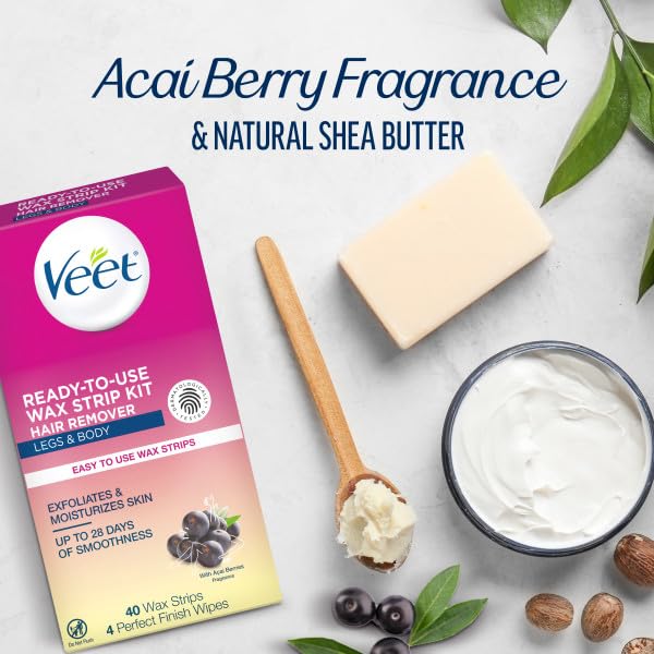 Veet Perfect Finish Wipes included for clean removal of wax residue.