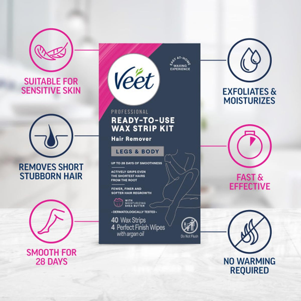 Veet salon-like results at home image emphasizes premium feel and long-lasting smooth skin.