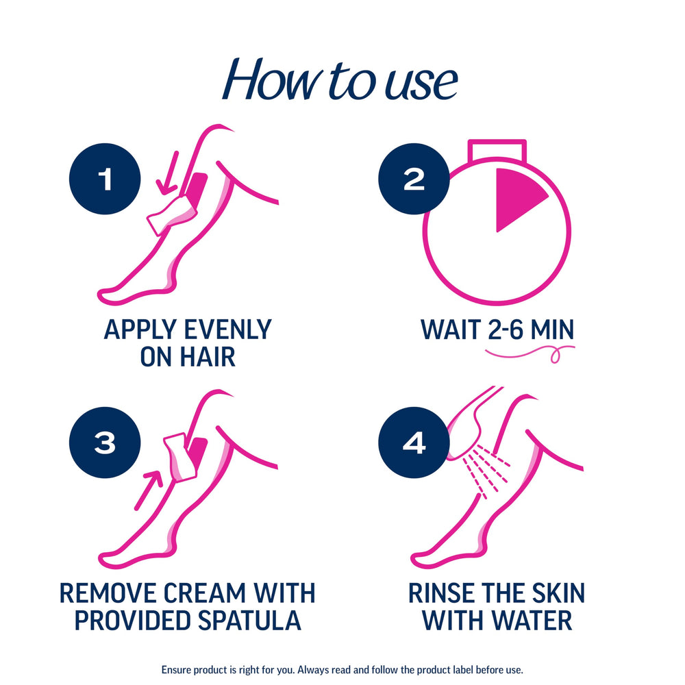 Veet bottle in hand illustrating 13.5 fl oz size and home convenience