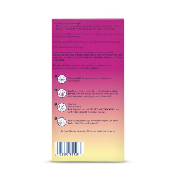 Veet wax strip application between hands demonstrates easy warm-up before use.