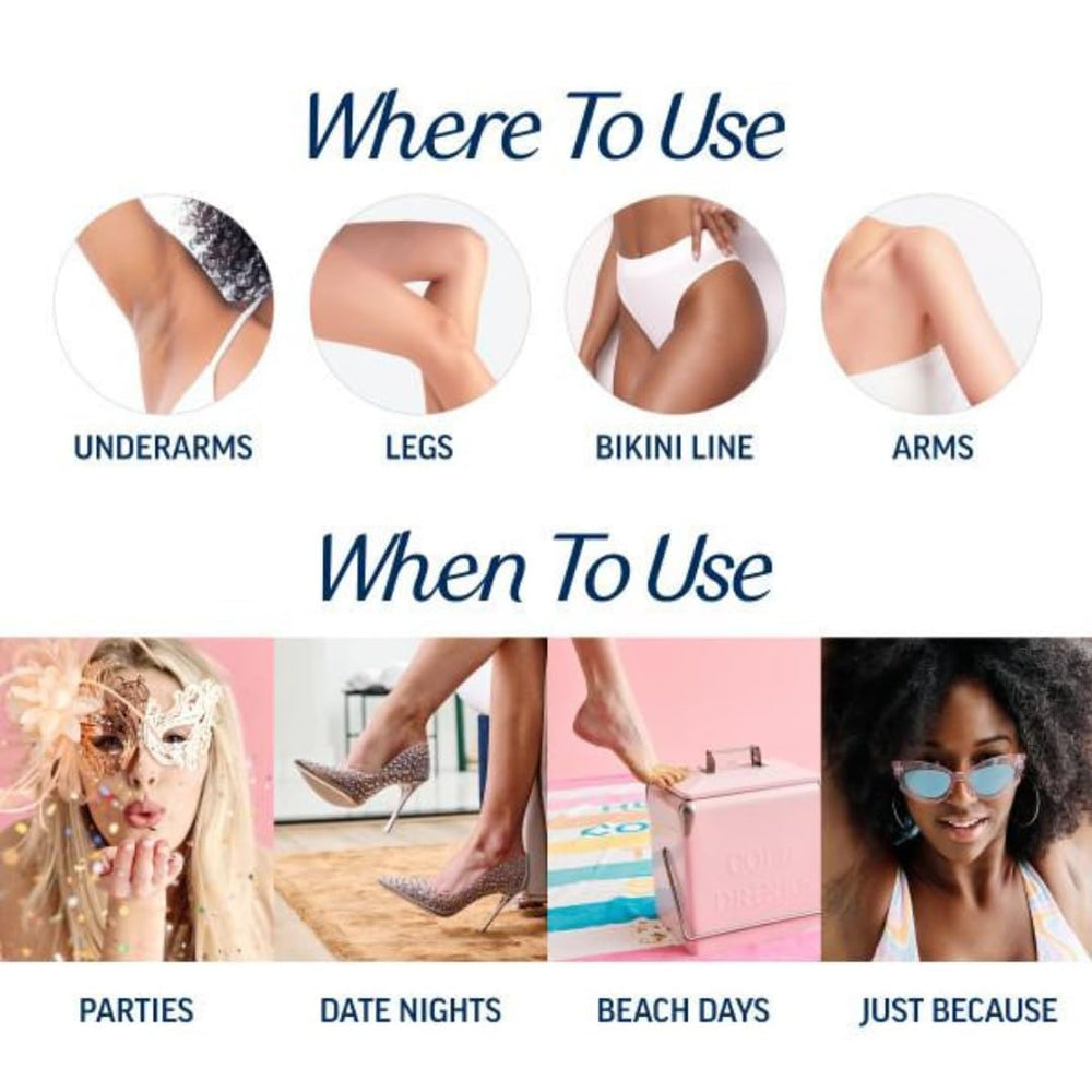 Veet wax strip removing hair from root during removal close-up.