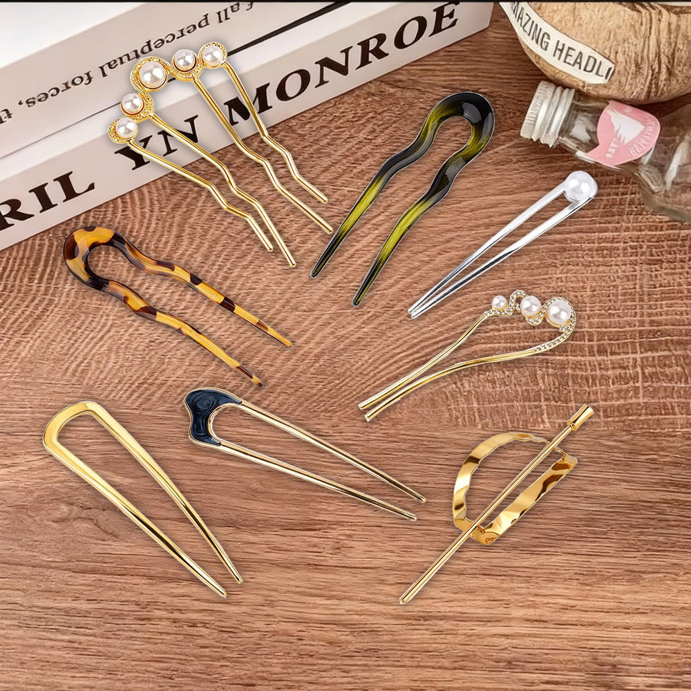 VEEVIIY assorted hair pins for all hair types closeup highlighting versatile styling