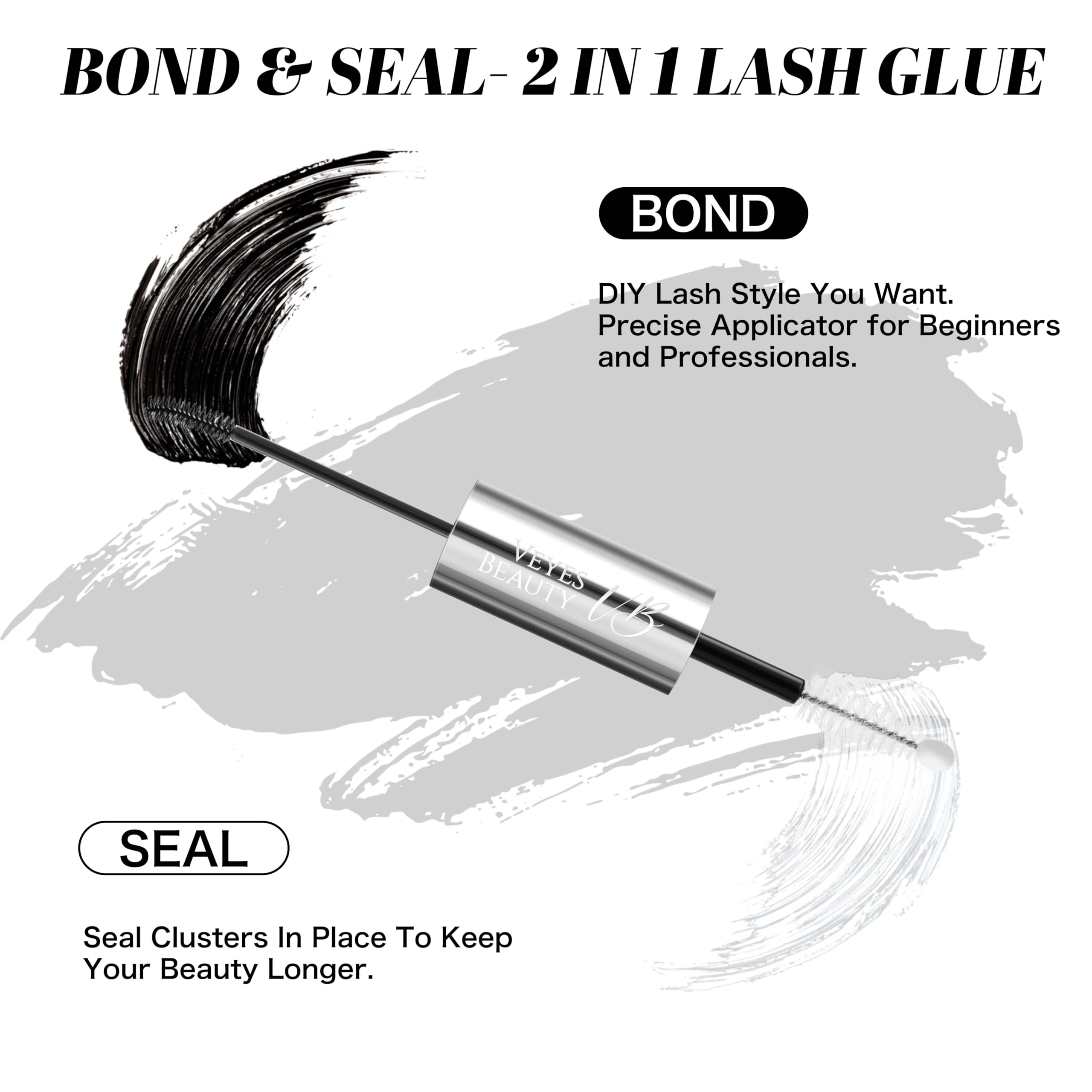 VEYESBEAUTY 2-in-1 lash bond and seal in action delivers dual-function protection.