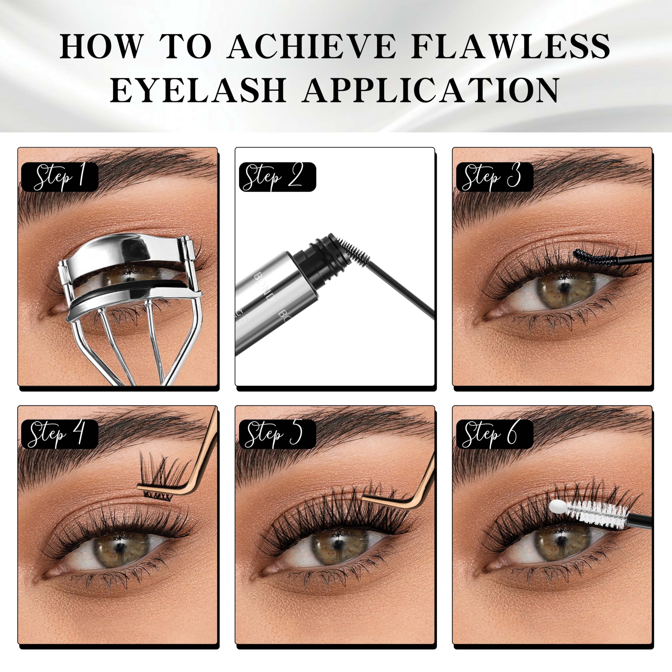 VEYESBEAUTY spiral brush ensures even bond application and clean removal.