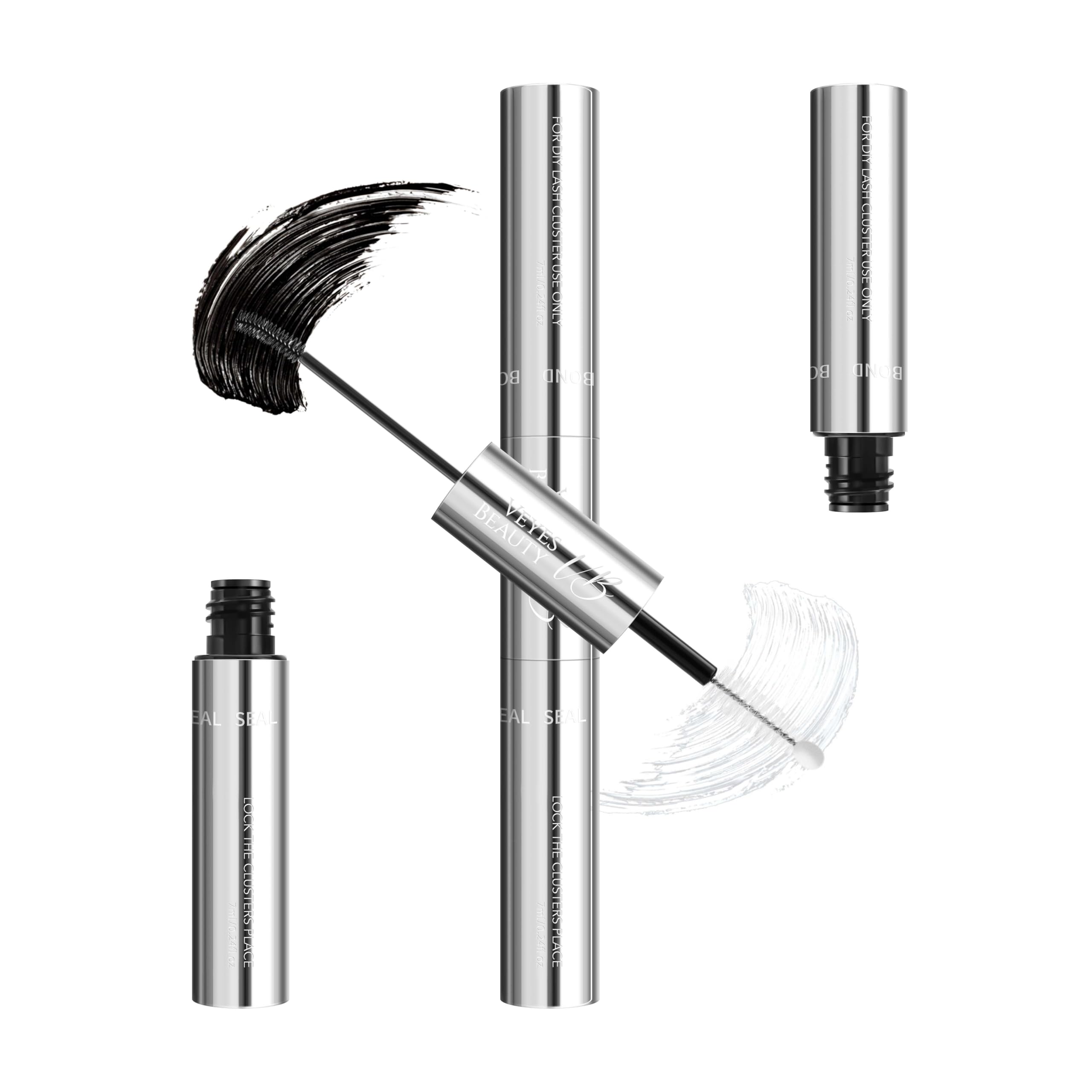 VEYESBEAUTY Lash Bond and Seal application demonstrates even glue distribution for durable lashes.