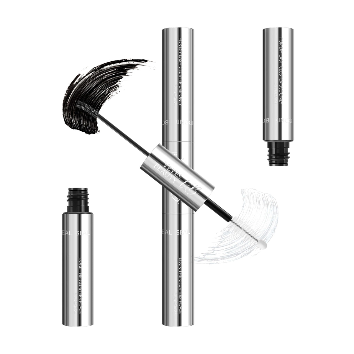 VEYESBEAUTY Lash Bond and Seal application demonstrates even glue distribution for durable lashes.