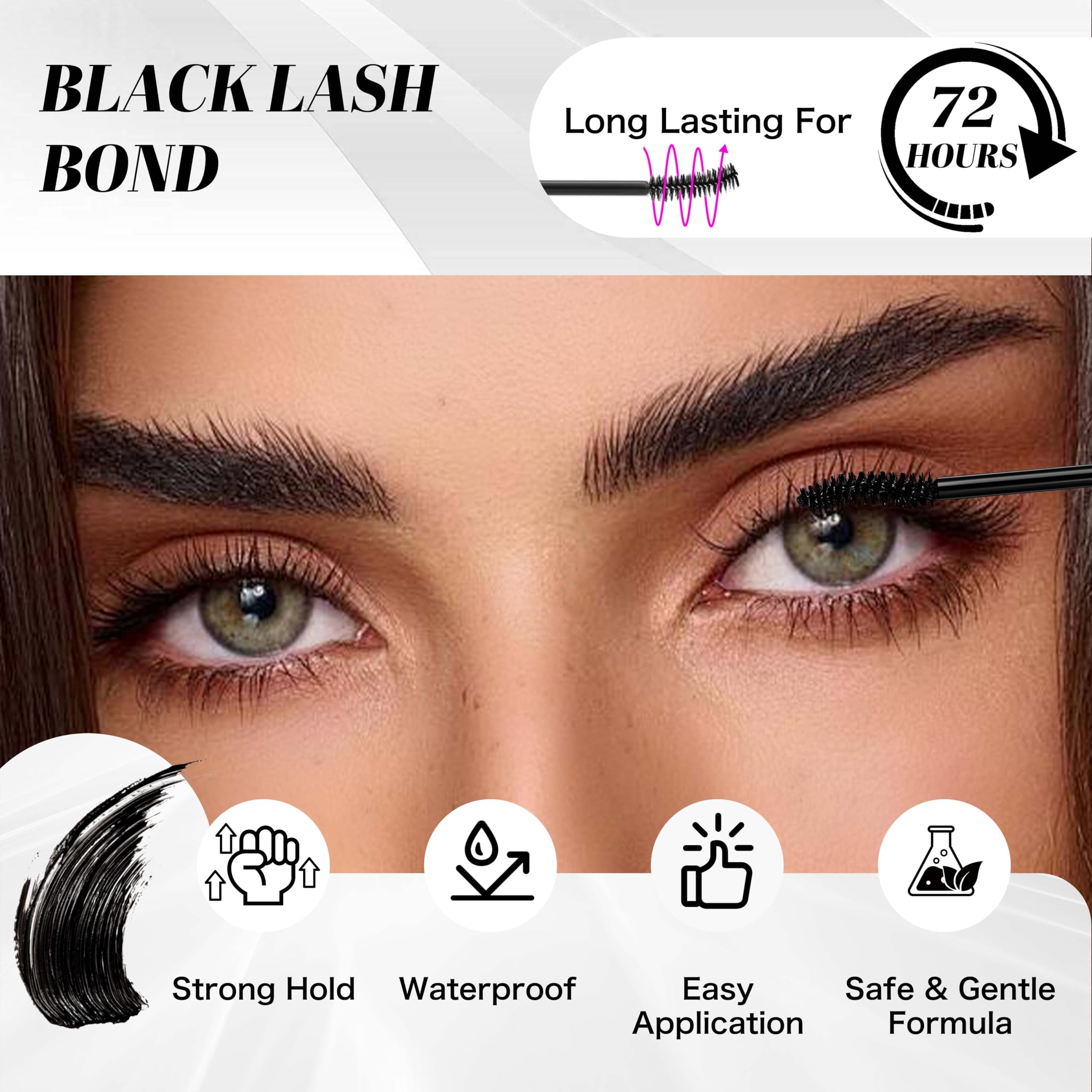 VEYESBEAUTY waterproof hold preserves lash clusters through workouts and humidity.