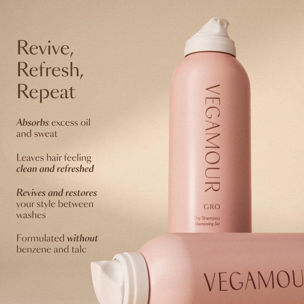 VEGAMOUR GRO Dry Shampoo spray nozzle in action for easy root refresh