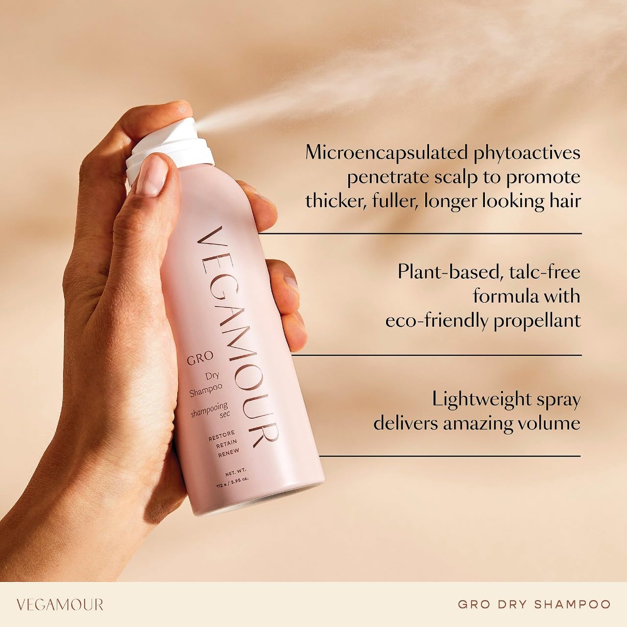 VEGAMOUR GRO Dry Shampoo textured-hair adds fullness between washes