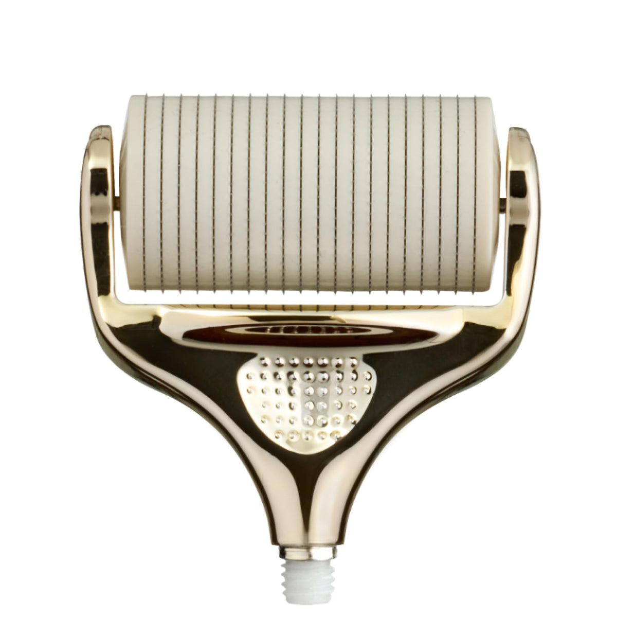 VEGAMOUR GRO+ replacement head closeup showing precision microneedles for gentle scalp exfoliation.