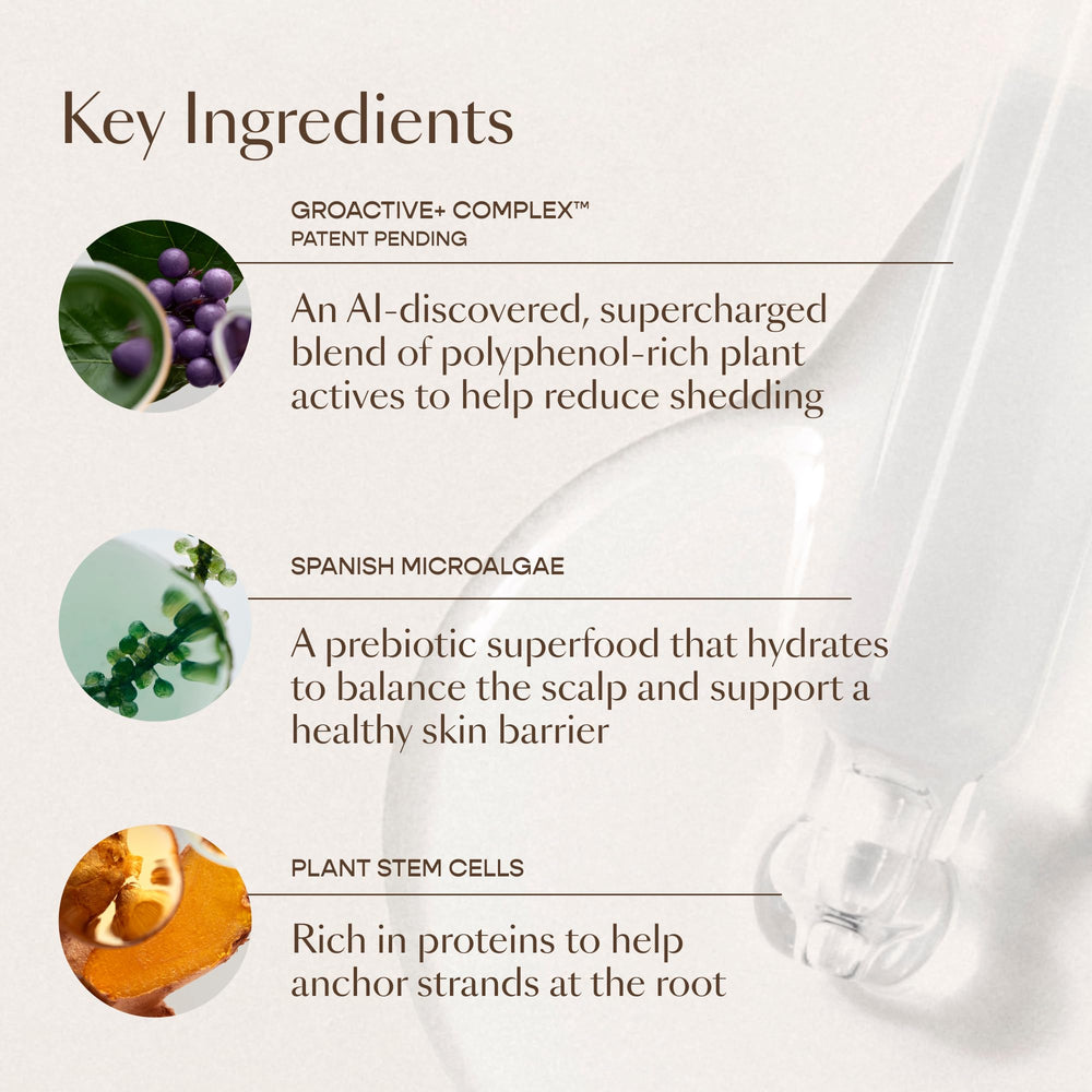 VEGAMOUR GRO+ fragrance-free packaging appeals to sensitive scalps.