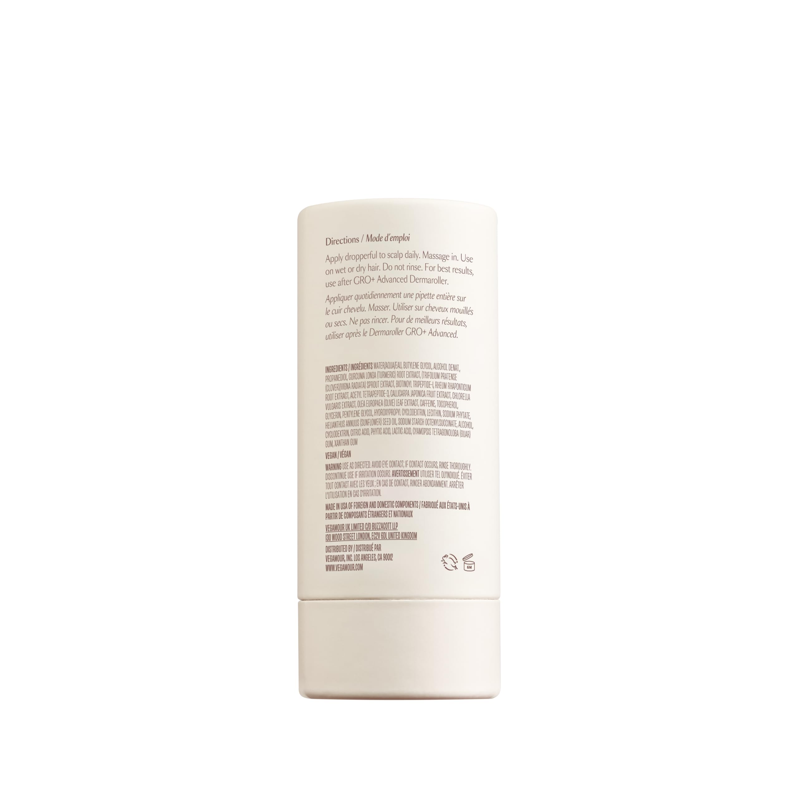 VEGAMOUR GRO+ shower routine scene suggests seamless daily use.