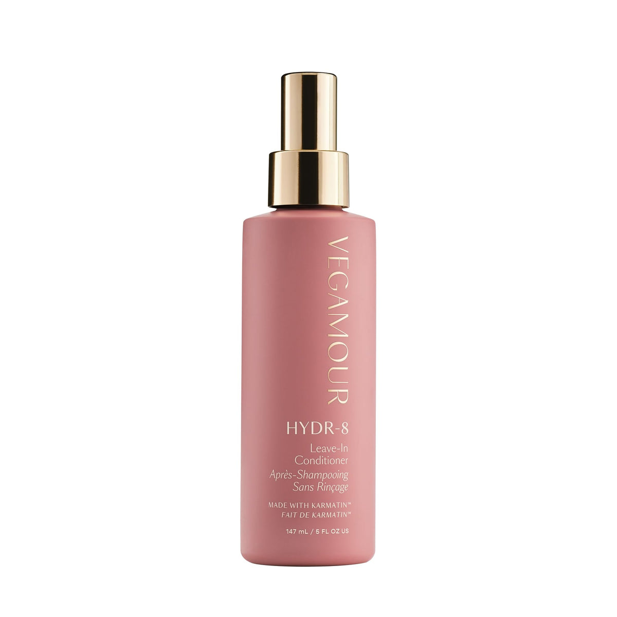 VEGAMOUR HYDR-8 leave-in bottle provides lightweight hydration for hair.