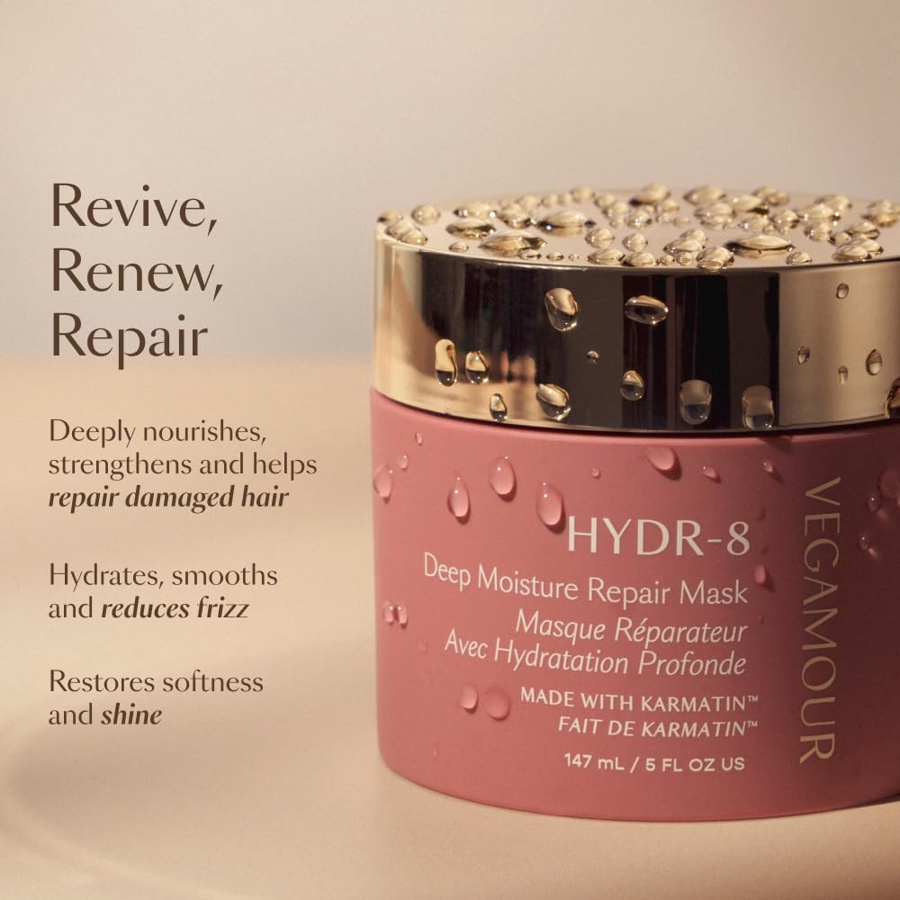 VEGAMOUR HYDR-8 mask before frizz reduction on hair