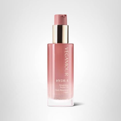 VEGAMOUR HYDR-8 vegan cruelty-free badge reinforces ethical beauty choice.