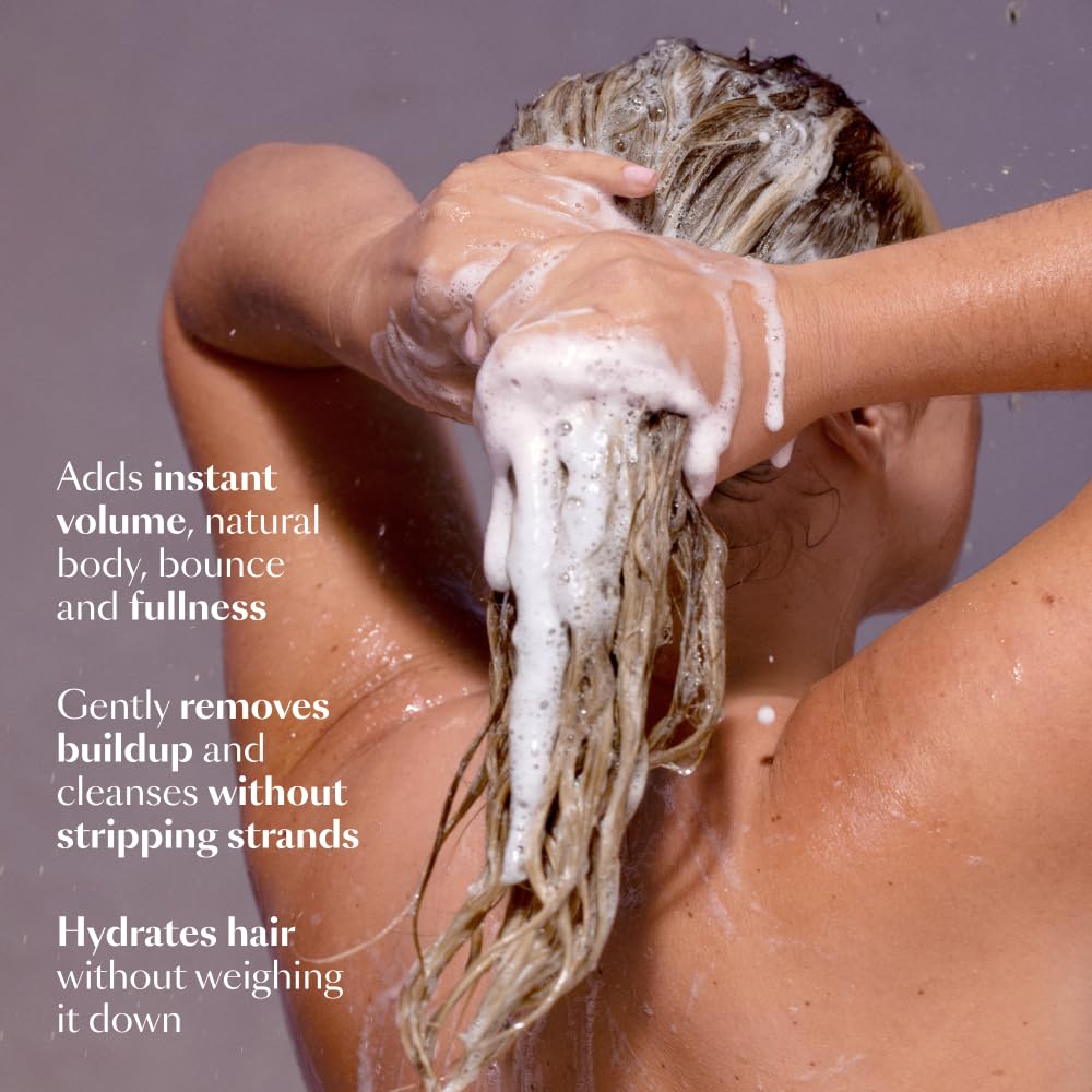 VEGAMOUR UPLIFT shampoo lather close-up shows rich, thorough cleanse