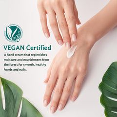 Vegan J. Wood Hand Cream packaging view highlighting travel-friendly design.