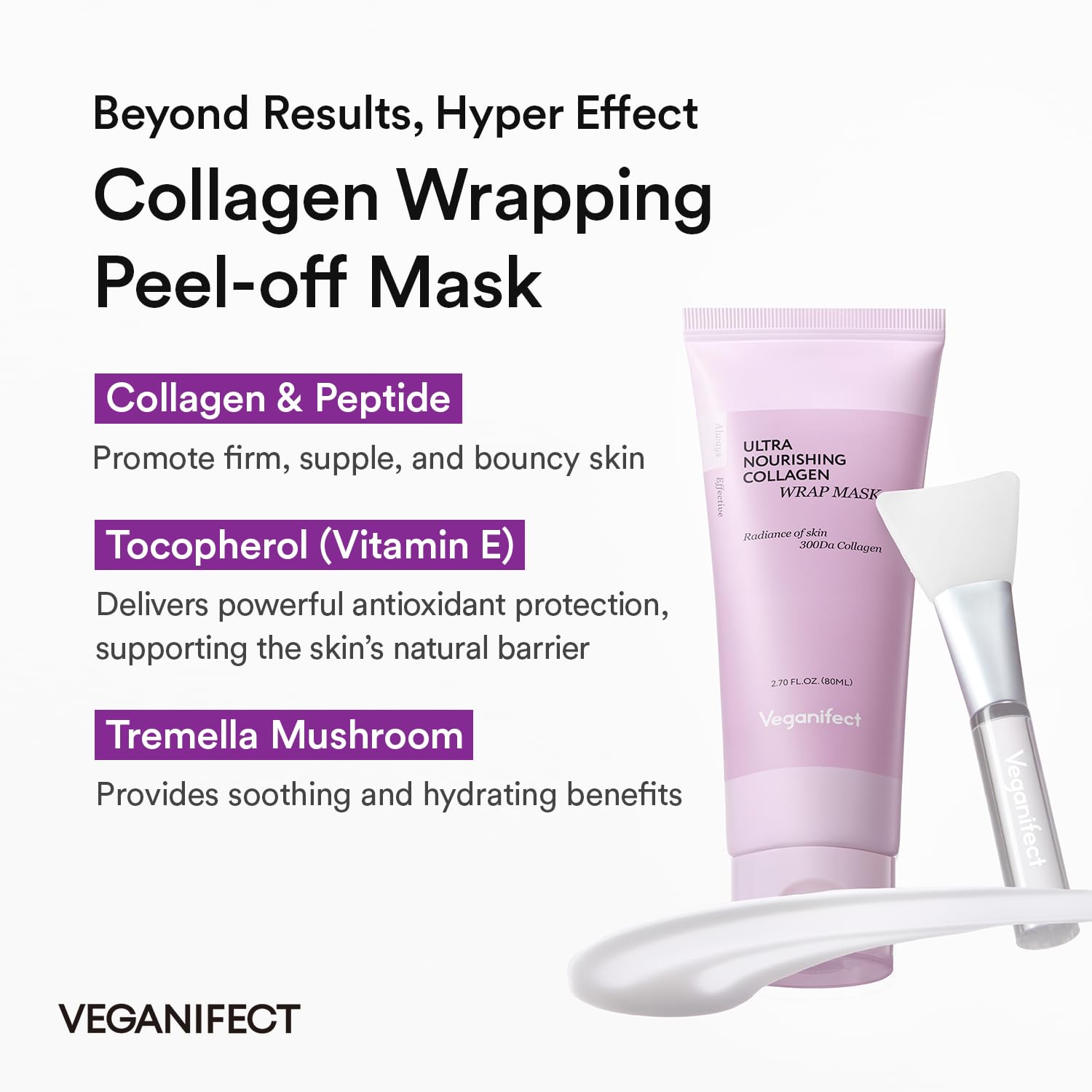VEGANIFECT vitamin E and tremella extract provide antioxidant hydration on skin