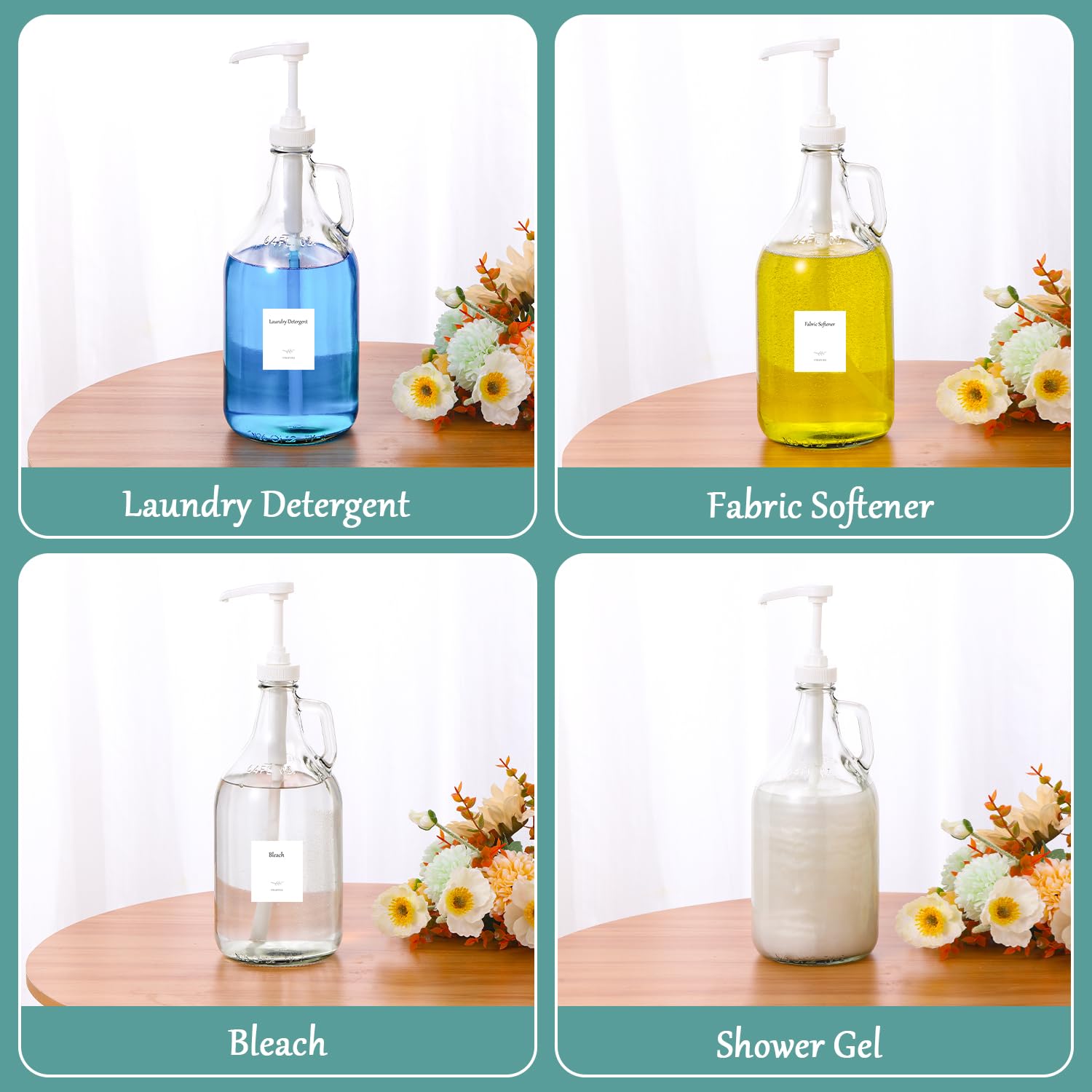 VEGEVIGI glass bottle enhances laundry-room organization and style