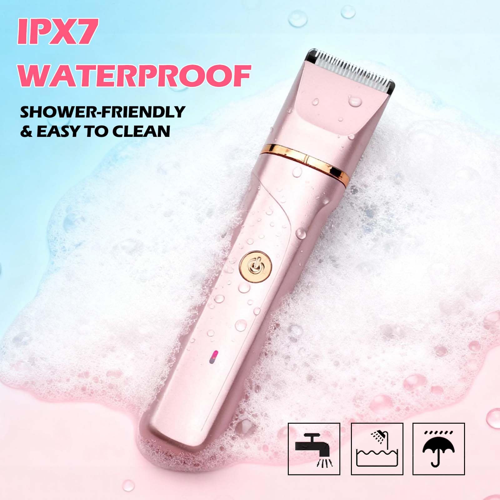 VEGITERIA bikini trimmer travel-lock feature on compact design