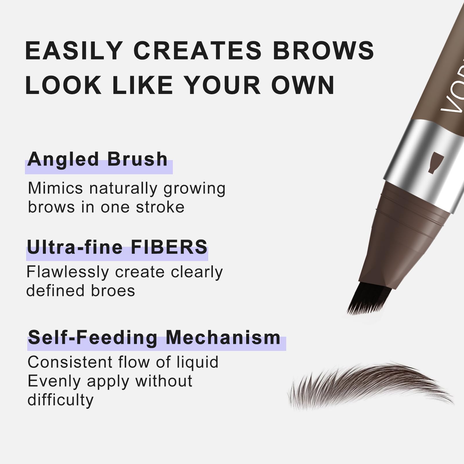 VEIAH Eyebrow Pen buildable color to match any look.