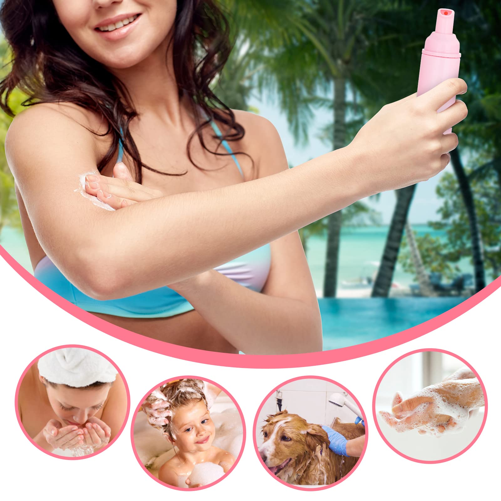 VEIDIA bottles suited for hand sanitizer lash cleanser and shampoo.