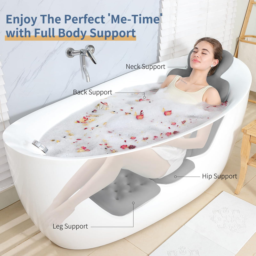 VEILS bath pillow 160-suction-cups demonstrates secure, slip-free attachment.