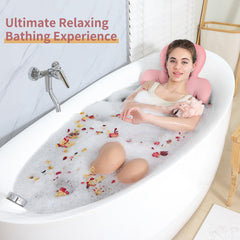 VEILS bath cushion with 160 suction cups stays securely attached during soaking.