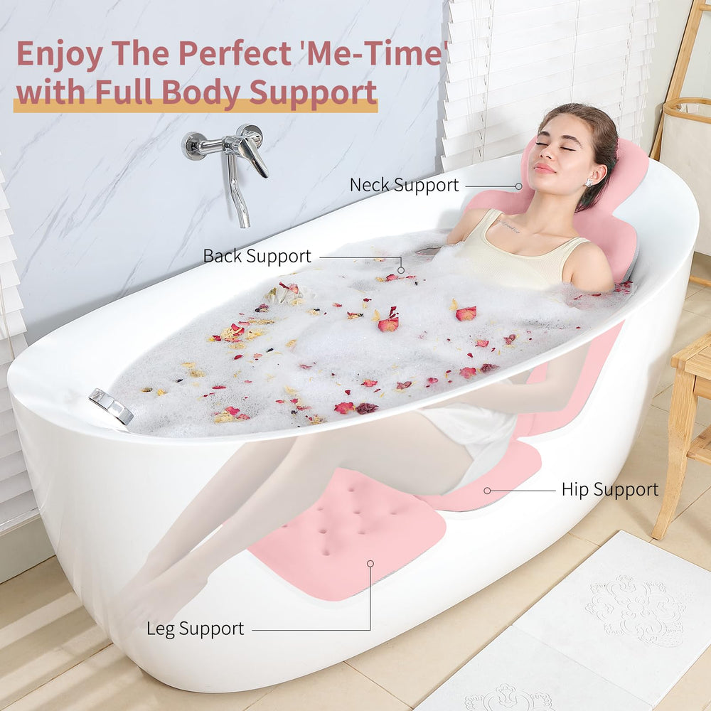 VEILS full-body pillow supports head and neck for relaxed lounging.