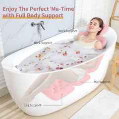 VEILS full-body pillow supports head and neck for relaxed lounging.
