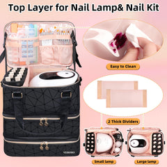 Veirdro nail-polish-organizer anti-collapse-buckles secure supplies during transport.