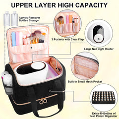 Veirdro lower space with removable sponge stores 40 bottles securely.