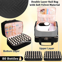 Veirdro upper compartments with elastic pockets keep 40 bottles organized and visible.