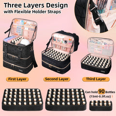 Veirdro nail-polish-organizer detachable-dividers illustrate flexible layout for bottles and tools.